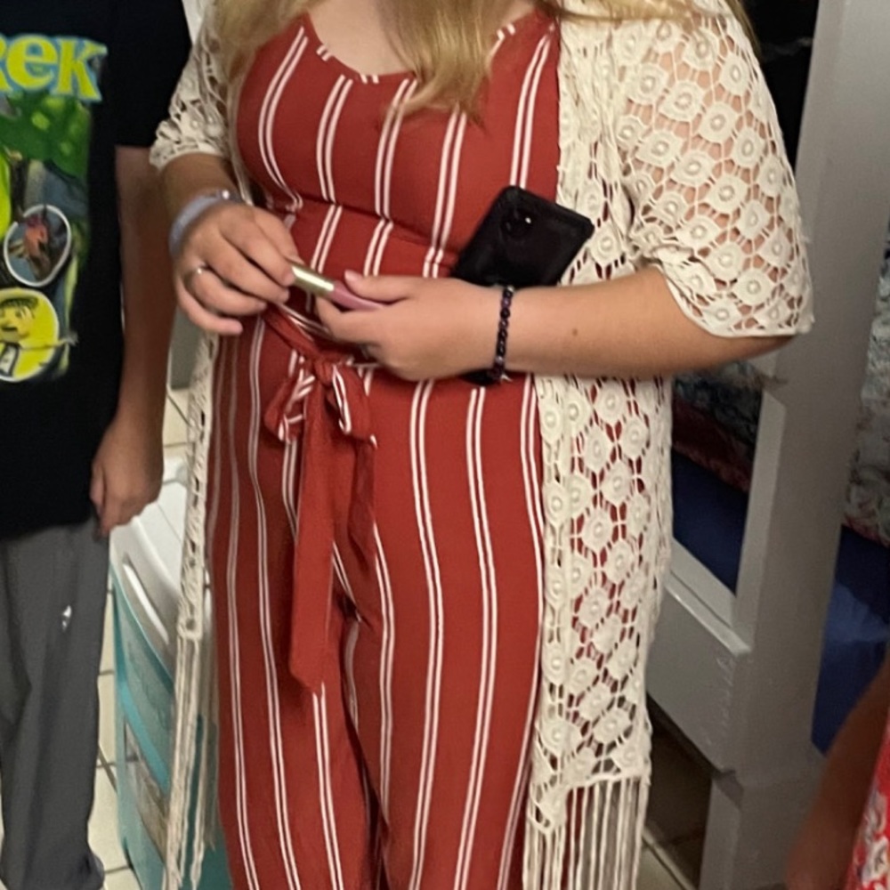 Orange strips jumpsuit